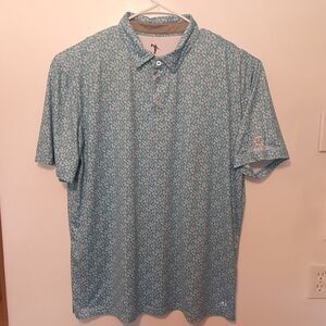 AndersonOrd Polo Shirt Mens 2XL Blue Golf Performance Stretch Short Sleeve